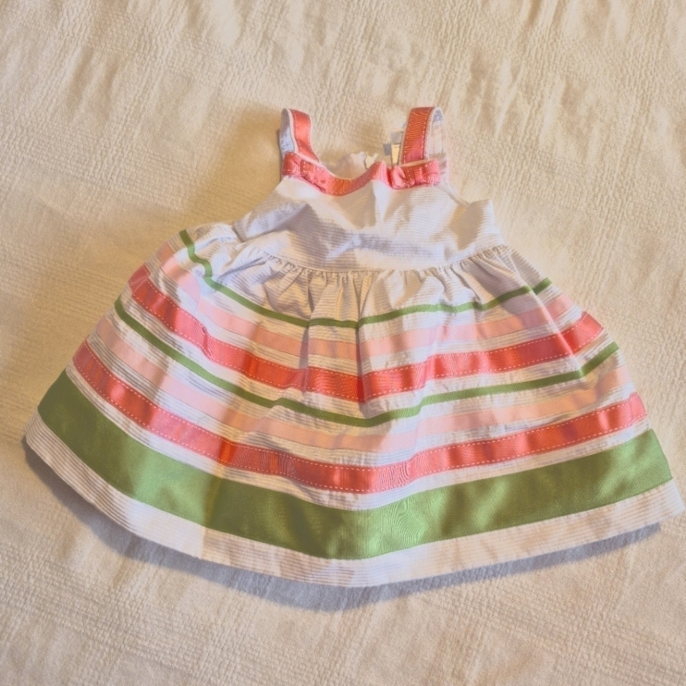 Gymboree girls 3-6 months Easter line sleeveless dress EUC